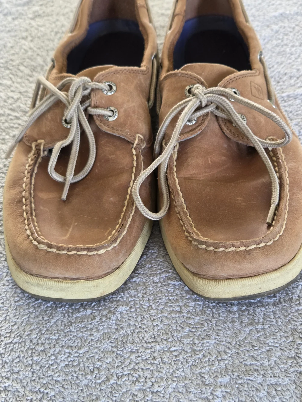 Sperry Men's Brown Leather Boat Shoes - Classic Lace-Up Size 11M